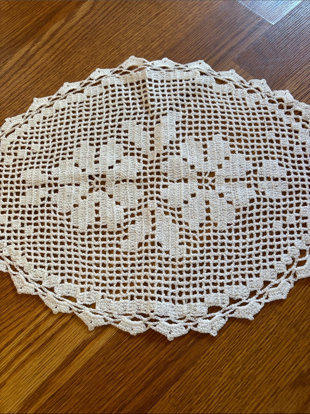 Handcrafted Crochet Table Doily - Cream Accent
